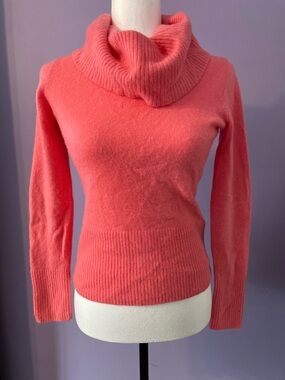 Cashmere Coral Cowl Neck Sweater